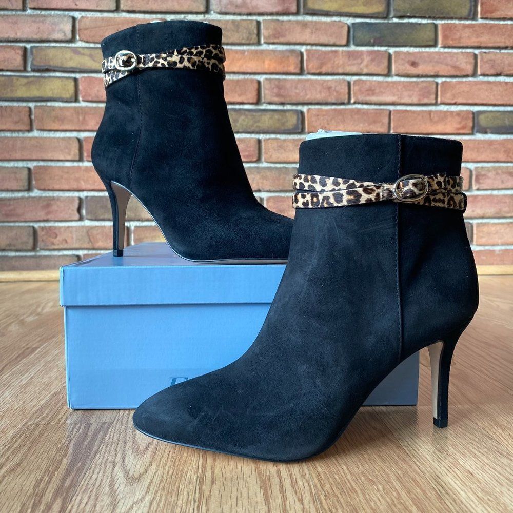 Essex Lane Kami Black Suede Heeled Ankle Bootie